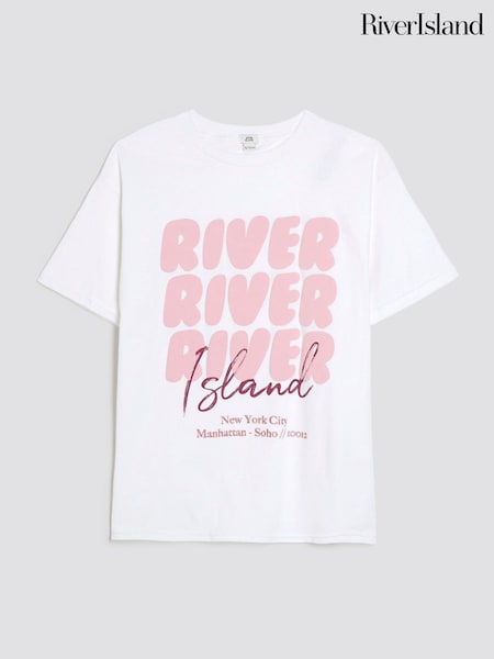 River Island White White T-Shirt (H62259) | AED82