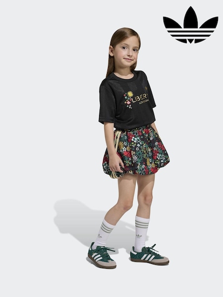 adidas Originals Black Liberty London T-Shirt and Skirt Little Kids Set (H62392) | Rp 709,000