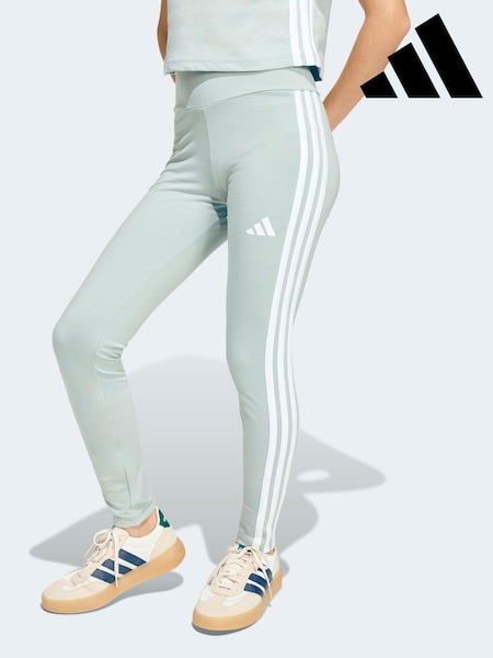 adidas Green Essentials 3-Stripes Kids Leggings (H62396) | kr380