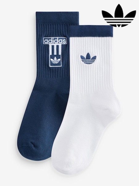adidas Originals Blue adibreak Crew Socks 2 Pack (H62442) | SGD 29