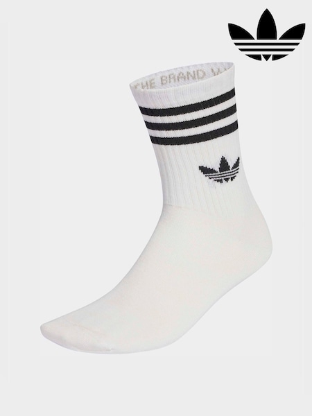 לבן - adidas originals 3-Stripe Crew Socks 10 Pack (H62453) | 151₪