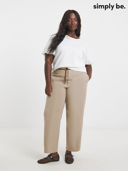Simply Be Natural Barrel Leg Chino Trousers (H62459) | €50