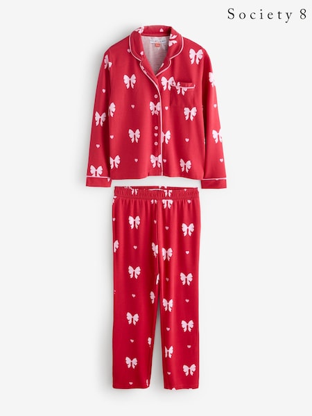 Society 8 Red Matching Family Pretty Bow Print Pyjamas Set (H62590) | €35