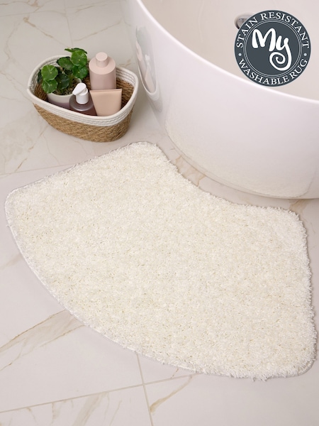 My Rug Ivory Shaggy Curved Bath Mat (H62656) | 114 QAR