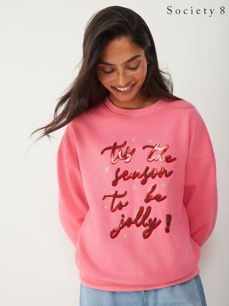 Society 8 Pink Fa la la la Sweat Top (H62688) | €37