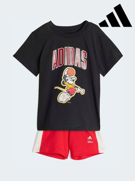 adidas Black Disney Mickey Mouse T-Shirt and Short Infant Set (H62732) | AED175
