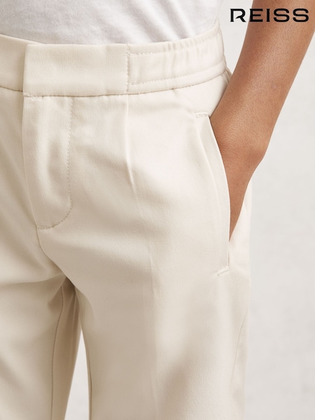 Reiss Off White Brighton Relaxed-Fit Pleated Tapered Trousers (H62747) | 309 QAR