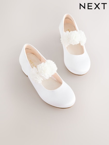 ستان مقاوم للبقع لون أبيض - Occasion Heeled Corsage Shoes (H62923) | ‏0 ر.ق.