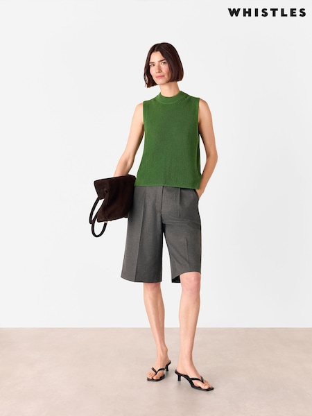 Whistles Cotton Back Detail Ribbed Tank Jumper (H62944) | R$ 880