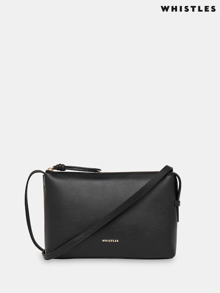 Whistles Black Kaia Zip Top Cross-Body Bag (H62949) | R$ 1.175