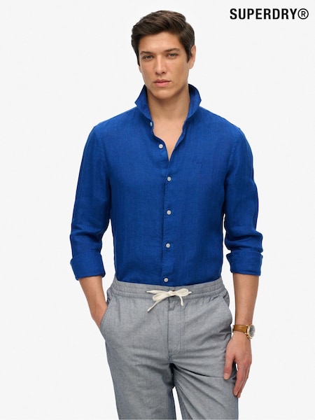 Superdry Embroidered Vacation Linen Shirt (H63028) | 410 LEI