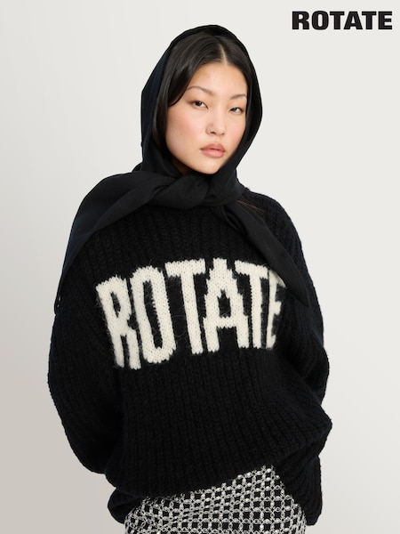 Rotate Black Knitted Logo Sweater (H63049) | $635