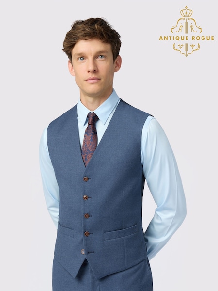 Antique Rogue Blue Harley Airforce Flannel Waistcoat (H63080) | € 115