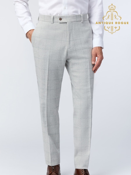 Antique Rogue Natural Alva Check Tweed Trousers (H63088) | 440 QAR