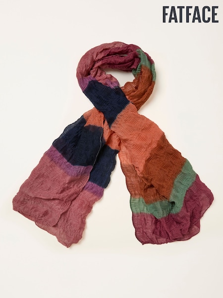 FatFace Multi Colour Block Crinkle Lightweight Scarf (H63096) | €33