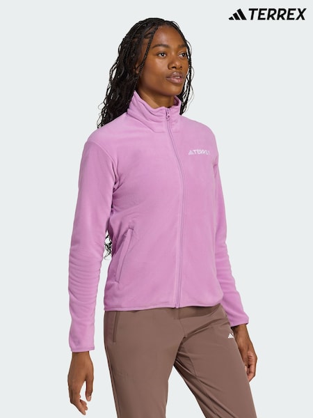 adidas Purple Terrex Multi Essentials Full Zip Fleece Jacket (H63135) | €57
