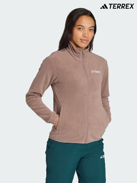 adidas Brown Multi Essentials Full-Zip Fleece Jacket (H63137) | €57