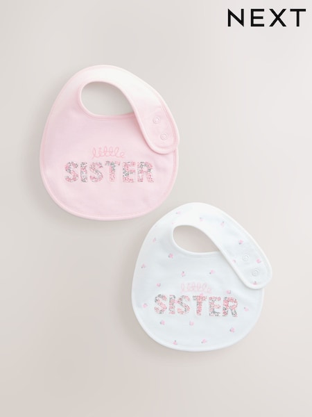 Pink/White Sister - Family Baby Bibs 2 Pack (H63264) | ‏29 ر.ق.