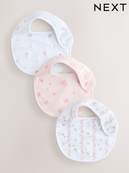 Rosa/Branco - Baby Bibs 3 Pack (H63265) | R$ 70
