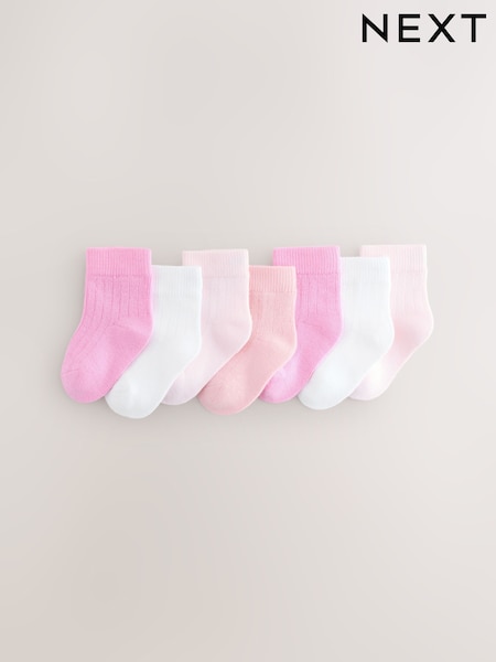 Pink Baby Socks 7 Pack (0mths-2yrs) (H63268) | 48 SAR