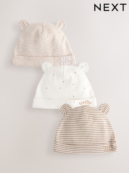 Neutral Milk Club Baby Beanies 3 Pack (0-12mths) (H63280) | ৳ 1,330