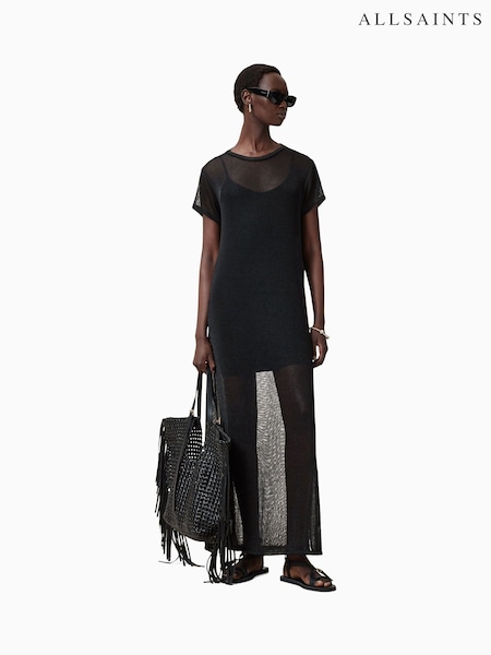AllSaints Black Thea Sparkle Dress (H63525) | R$ 1.570