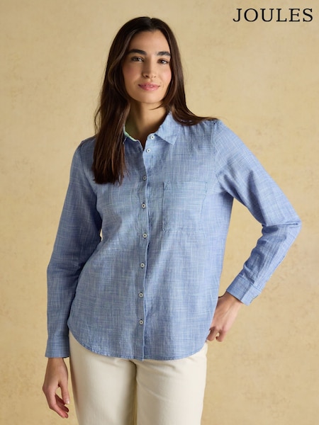 Joules Ida Blue Long Sleeve Cotton Shirt (H63620) | €46.95