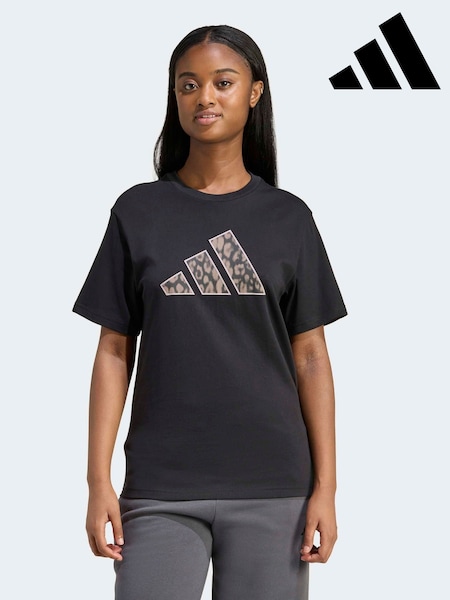 adidas Black Animal Print T-Shirt (H63664) | €26.50