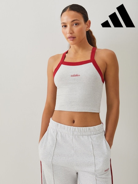 adidas Grey Seasonal Essentials Colorpop Vest With Embroidered Graphic (H63675) | 104 QAR