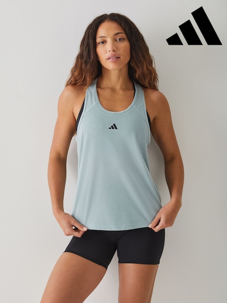 ירוק - adidas Train Essentials Minimal Branding Racerback Tank Vests (H63679) | 101₪