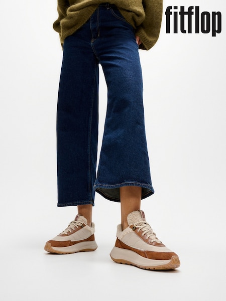 FitFlop F-Mode Flow Shearling Mix Brown Sneakers (H63715) | R$ 1.185