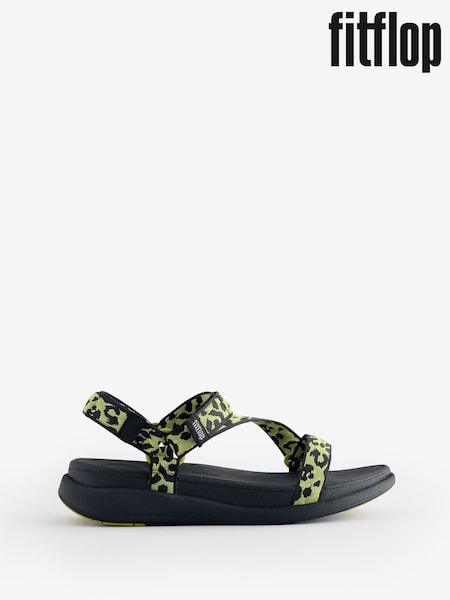 Verde - FitFlop Go Leopard Print Adjust Webbing Z-Strap Brown Sandals (H63739) | 92 €