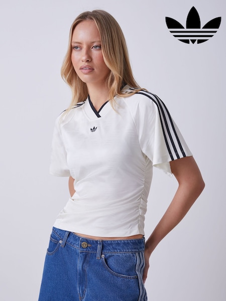 Hvit - adidas originals Rouched Football Inspired T-Shirt (H63803) | kr597