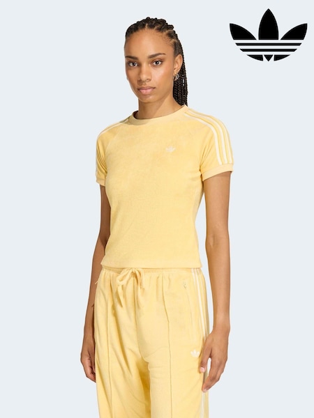 Κίτρινο - adidas Originals Terry Towel Cali T-Shirt (H63808) | 61 €