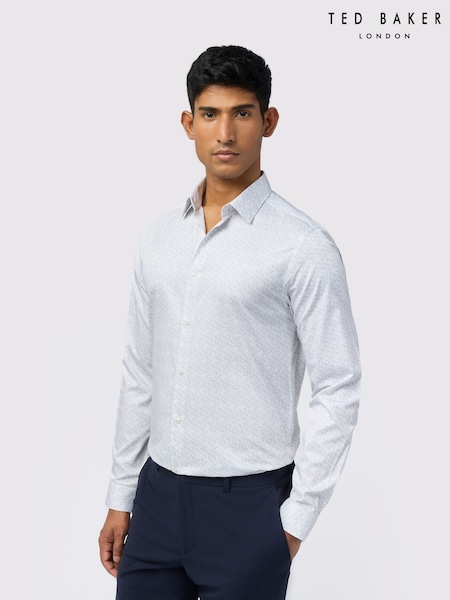 Ted Baker Tailoring Slim Blume Pearl Floral Print White Shirt (H63844) | 4 746 грн
