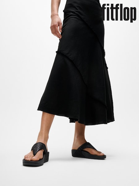 FitFlop Lulu Crinkled Shimmer Toe Post Sandals (H63851) | R$ 690