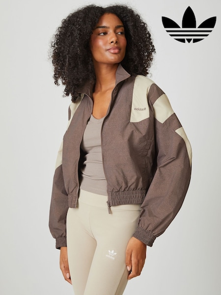 adidas Originals Brown Blocked Washed Zip Track Top (H63943) | AED466