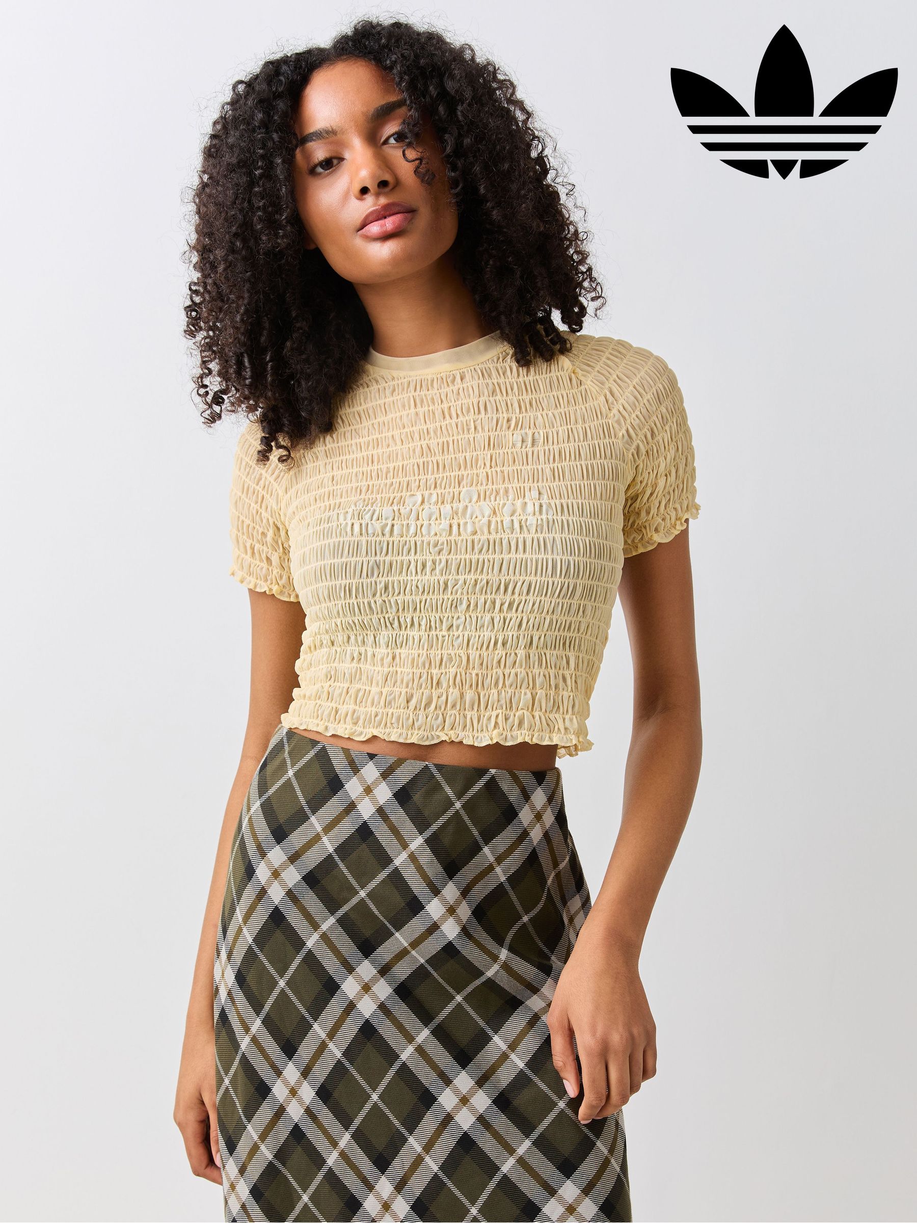 Buy Women's Tops Print Shirred Adidas Originals Online | Next
