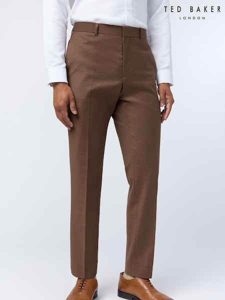 Ted Baker Tailoring Slim Natural Eliot Sunbaked Flannel Trousers (H64001) | AED815