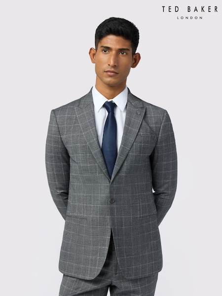 Ted Baker Tailoring Slim Grey Hilson Charc Text Jackets (H64003) | 1,282 QAR