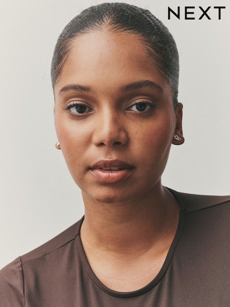 Sterling Silver Plated Intertwined Heart Stud Earrings (H64041) | €20