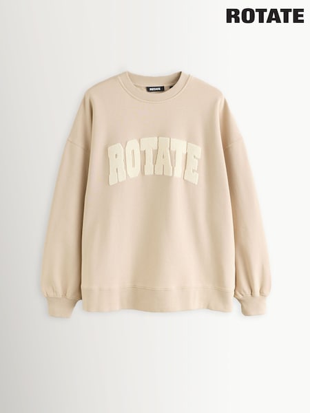 Rotate Natural Heavy Sweat Crewneck Sweatshirt (H64108) | KWD69.500