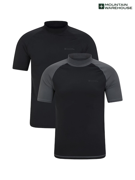 Mountain Warehouse Black Mens Rash Vests 2 Pack (H64219) | R$ 345