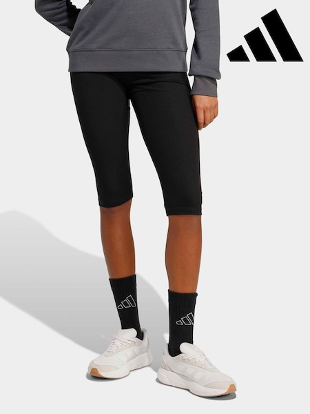 Negru - adidas Seasonal Essentials Rib Capri Leggings (H64255) | 209 LEI