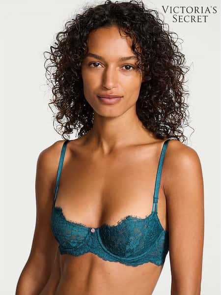 Victoria's Secret Teal Haze Blue Unlined Balcony Lace Bra (H64680) | €52