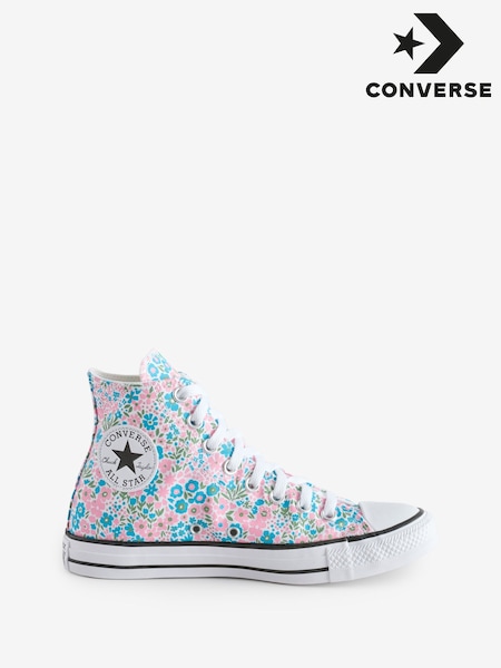 Converse Pink/Blue Chuck Taylor High All Over Mino Flowers Trainers (H64738) | €83