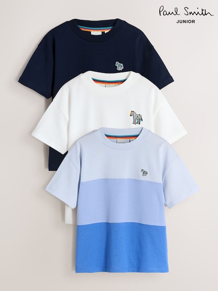 Paul Smith Junior Colourblock Signature T-Shirts 3 Pack (H64802) | $80