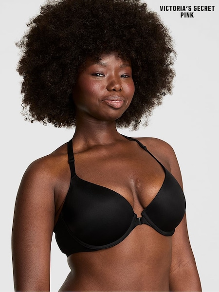 Victoria's Secret PINK Black Push Up Front-Close Push Up Bra (H64847) | €41.50
