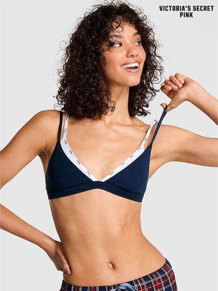 Victoria's Secret Pink Noir Navy Blue Triangle Cotton Double Layer Bralette (H64915) | €25