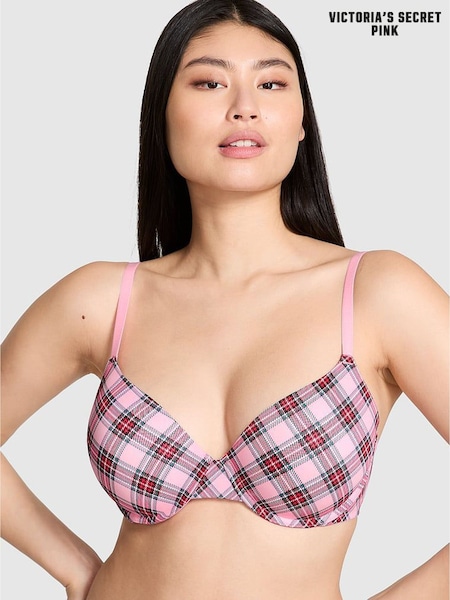 Victoria's Secret PINK Pink Tartan T Shirt Bra (H65048) | €41.50